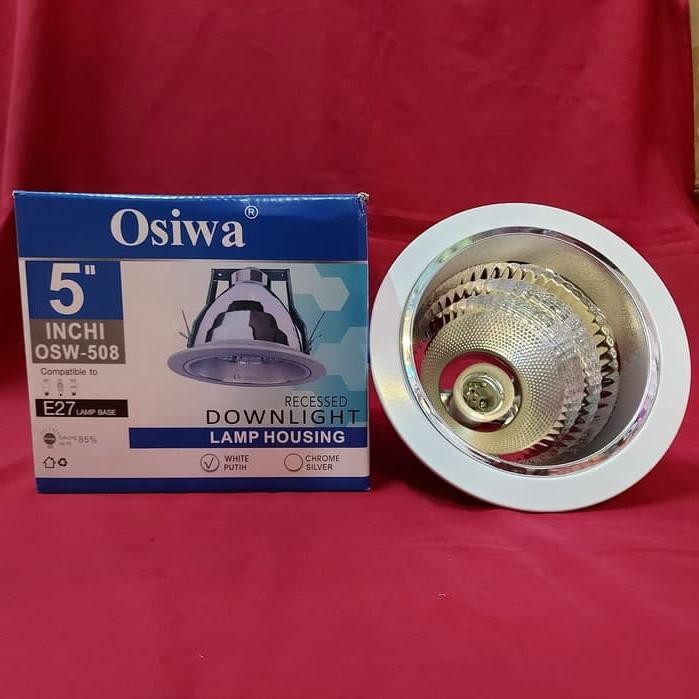 OSW508 Fitting DownLight Rumah Lampu E27 5" Putih Osiwa