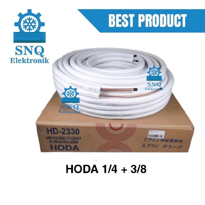Pipa AC Hoda AC 1 pk set 1/4 + 3/8 tebal 0,6 mm - Pipa AC 1PK per meter tebal 0.6mm