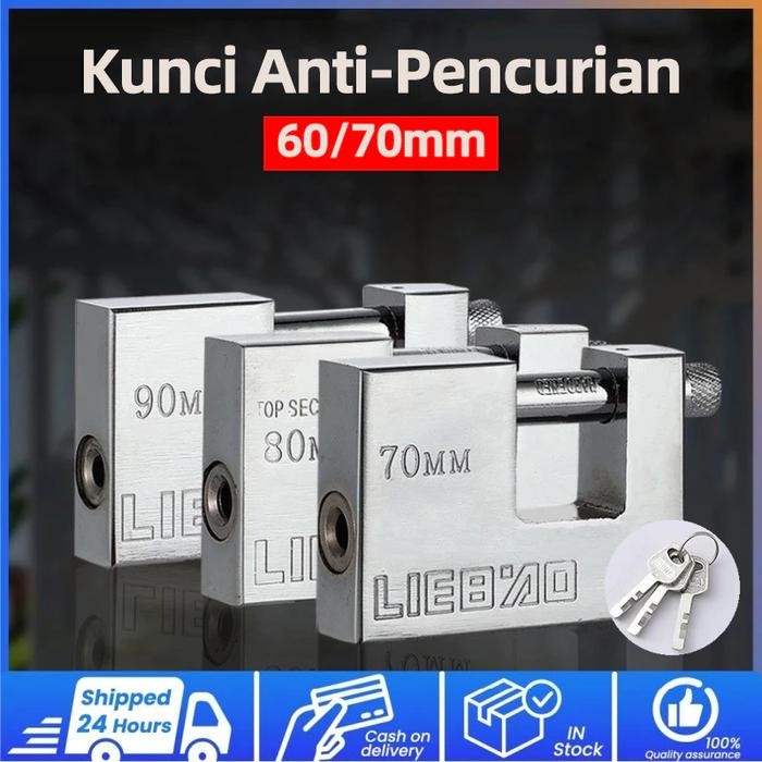 Kunci Gembok Panser/Gembok Stanless Anti Karat/Gembok Anti Maling Anti Potong Susah Potong Jumbo