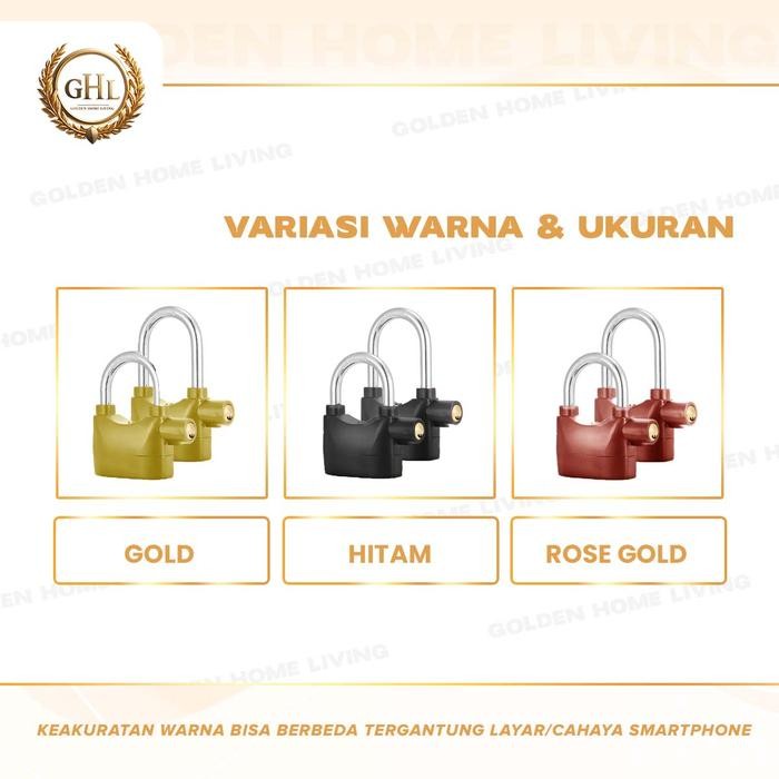 GHL - Gembok Alarm Anti Maling Tersedia Ukuran Besar & Kecil