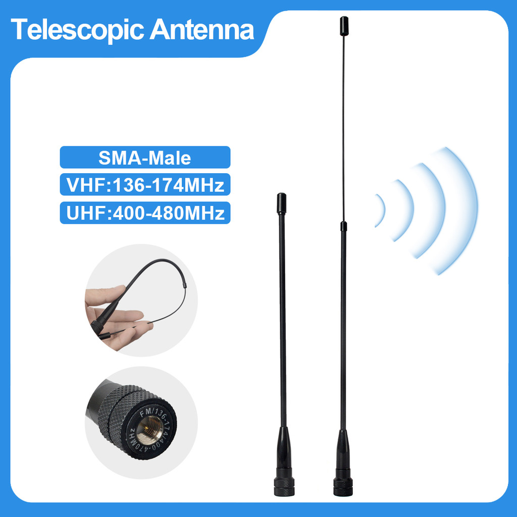 Sma-Male Telescopic Antenna,Dual Band Radio Antenna Vhf/Uhf Antenna For Yaesu Vx-1R Vx-2R Vx-3R
