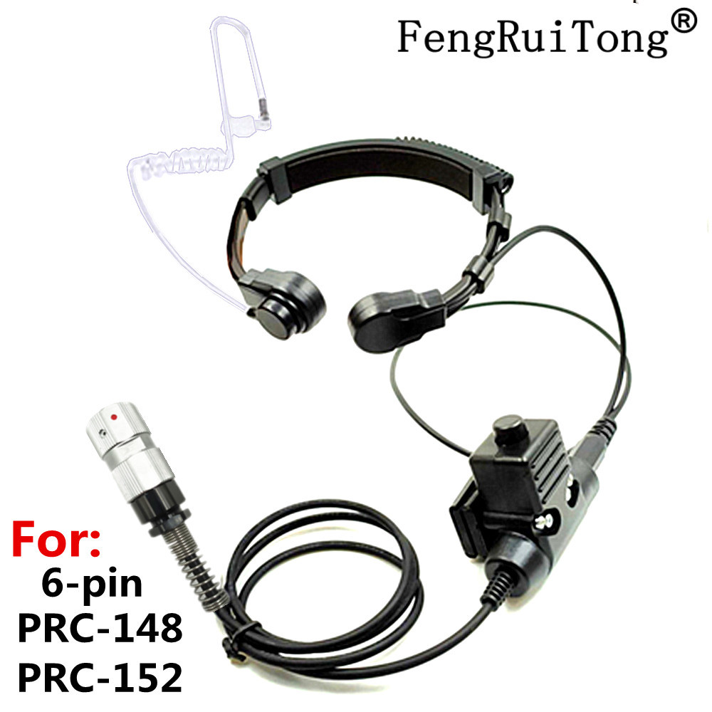 Prc152 Walkie Talkie U94 Neck Throat Mic Earpiece Radio Tactical Headset For Tri Tca/An Prc-148