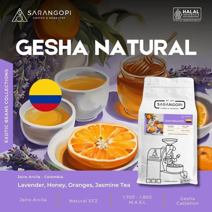 

Gesha Natural Coffee - Sarangopi Roastery Speciality Exotic Coffee Tin Kopi Gesha #Gratisongkir