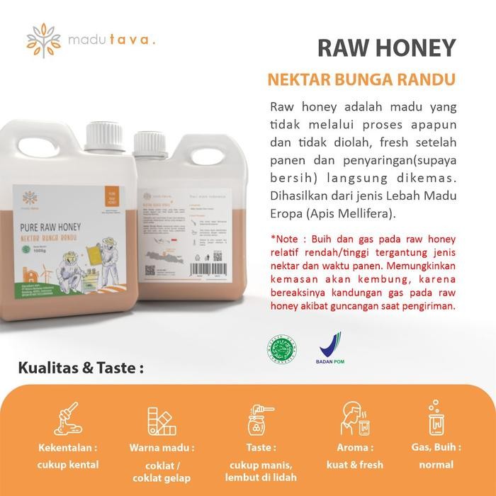 

Madu Murni Tava Nektar Randu 1Kg Pure Raw Honey Alami