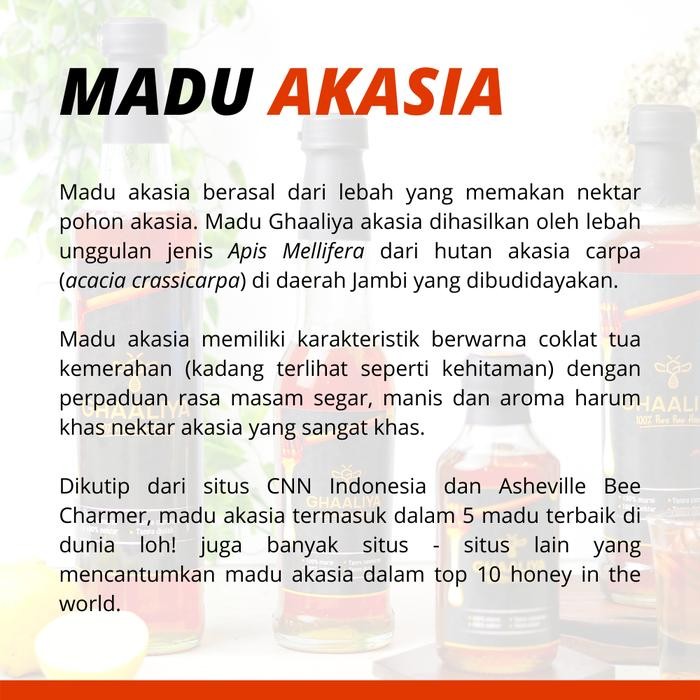 

Madu Murni Nektar Akasia Ghaaliya Organik, Raw Pure Honey