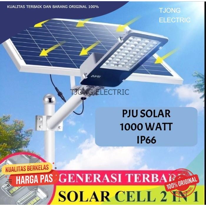 Lampu Jalan 1000w Solar Cell Lampu PJU 1000 watt Solar Panel 2 in 1
