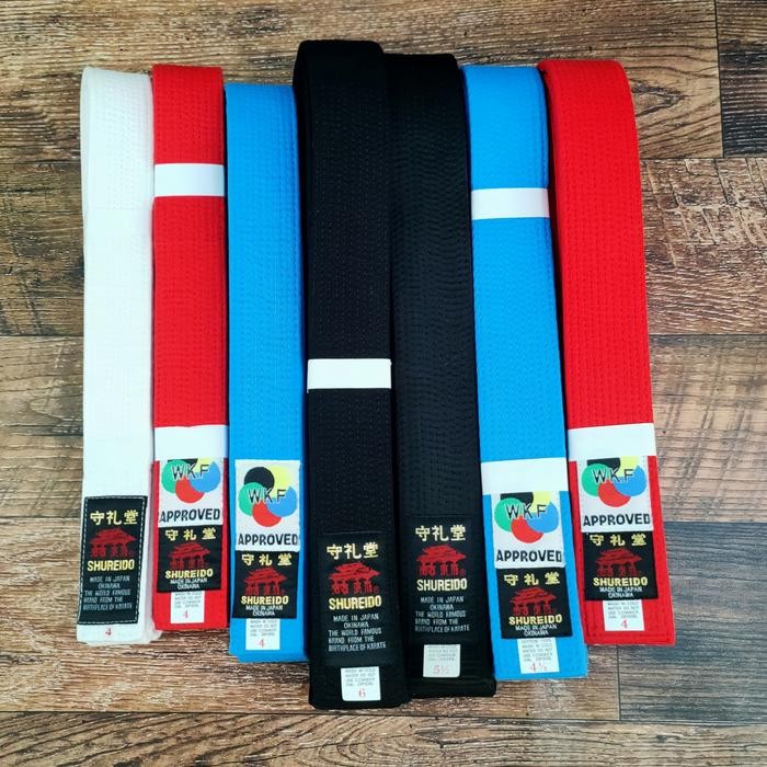 Sabuk Shureido Karate Belt (WKF Kata / Kumite / Putih / Black Belt)