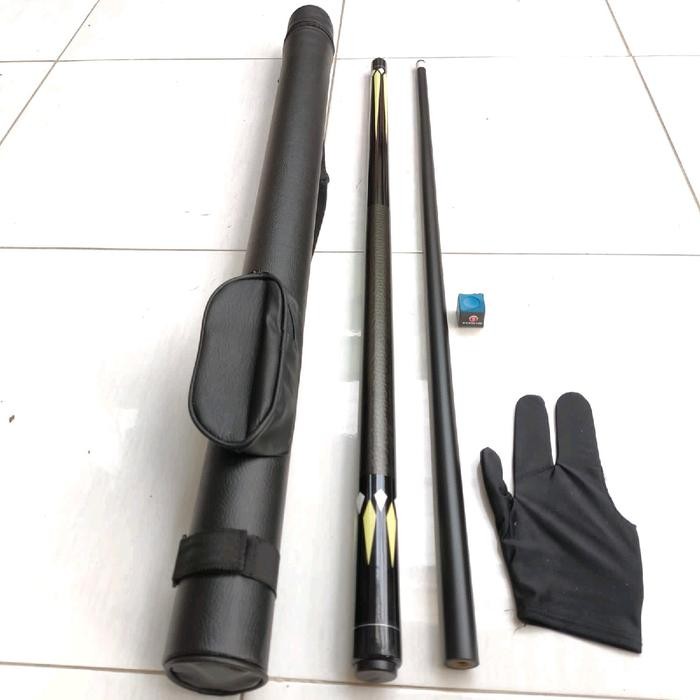 Stik Stick billiard biliyard biliard bilyard paket komplit hitam new motif