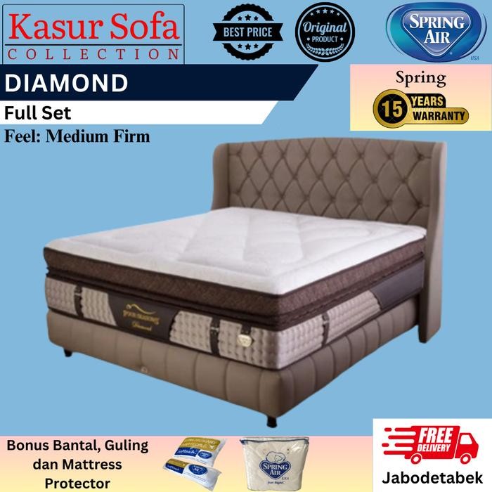 Full Set Spring Air Diamond Kasur/Matrass/Mattress/Springbed (Medium Firm)