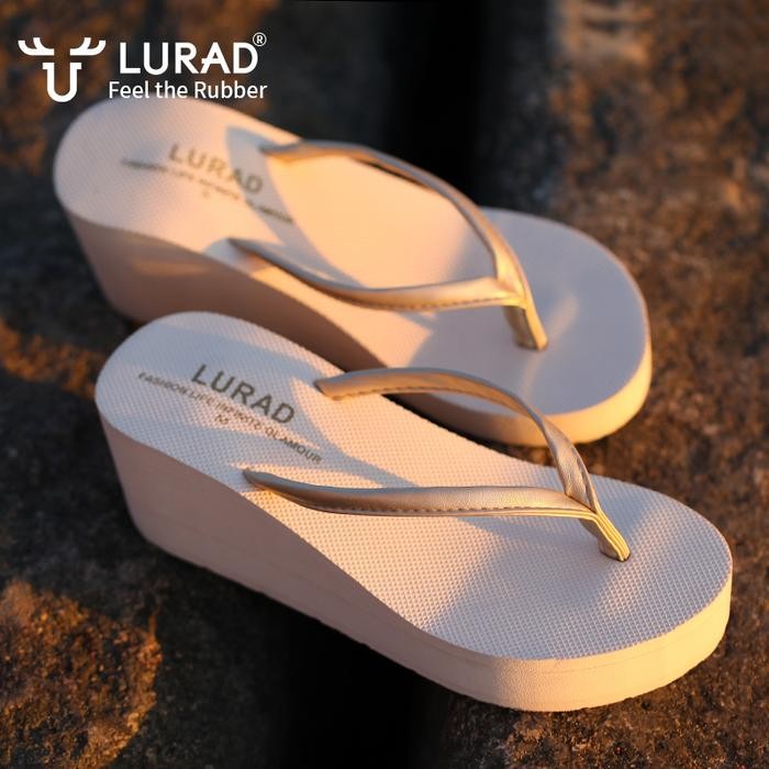 READY LURAD Sandal Wedges karet Cewek Sandal Jepit Lebaran Model Tinggi Premium Sandal Wanita Murah