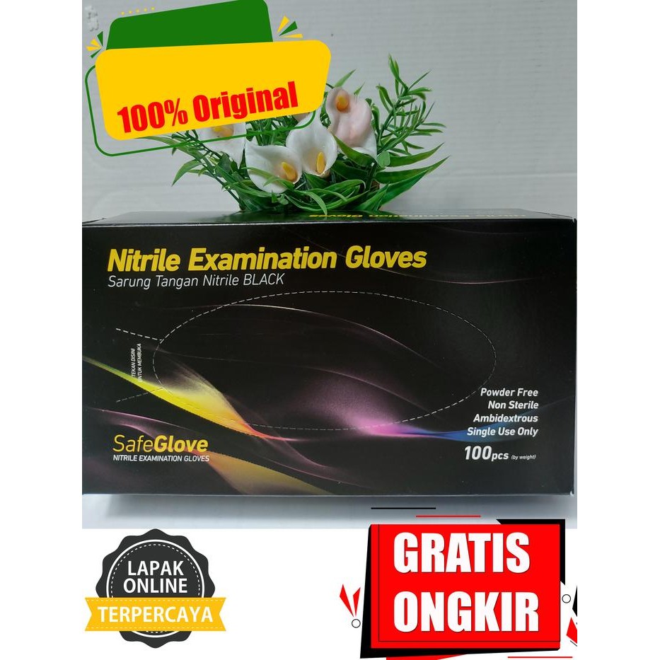 Nitrile Gloves Hitam / Sarung Tangan Nitrile Hitam Onemed Isi 100 Pcs