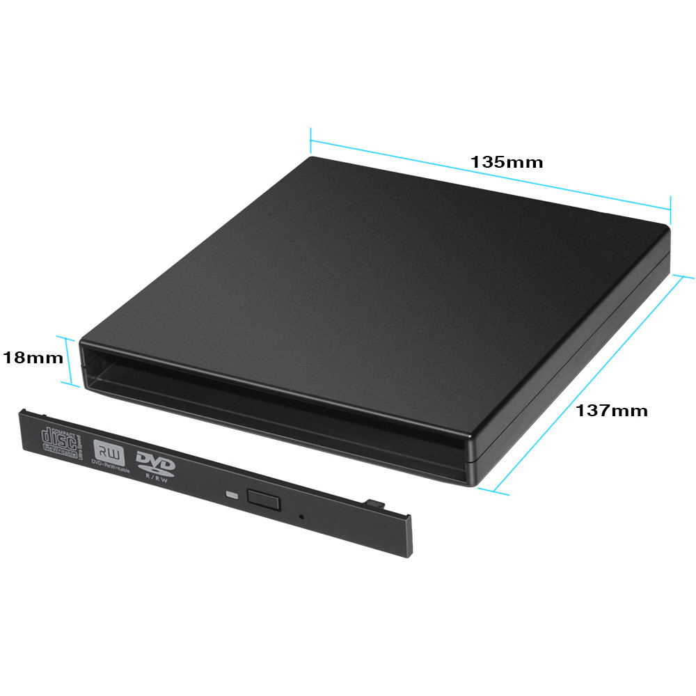 External DVD RW Enclosure Case USB 2.0 Slot in DVD 12.7mm IDE Case For Optical Drive