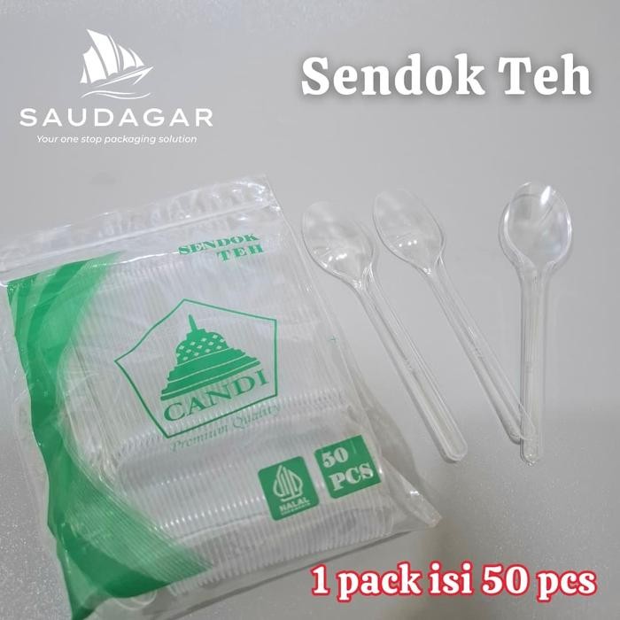 

Sendok teh plastik bening isi 50 pcs