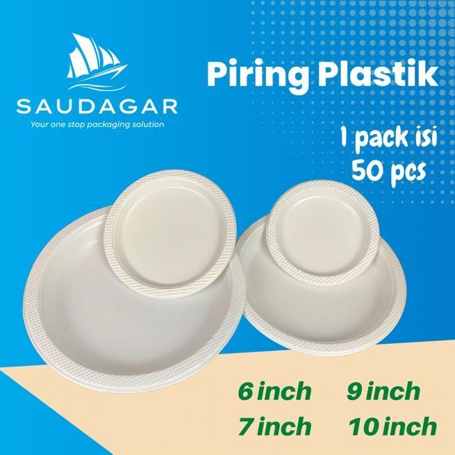 

Piring Plastik Warna Putih Susu ukuran 6 inch 7 inch 9 inch 10 inch