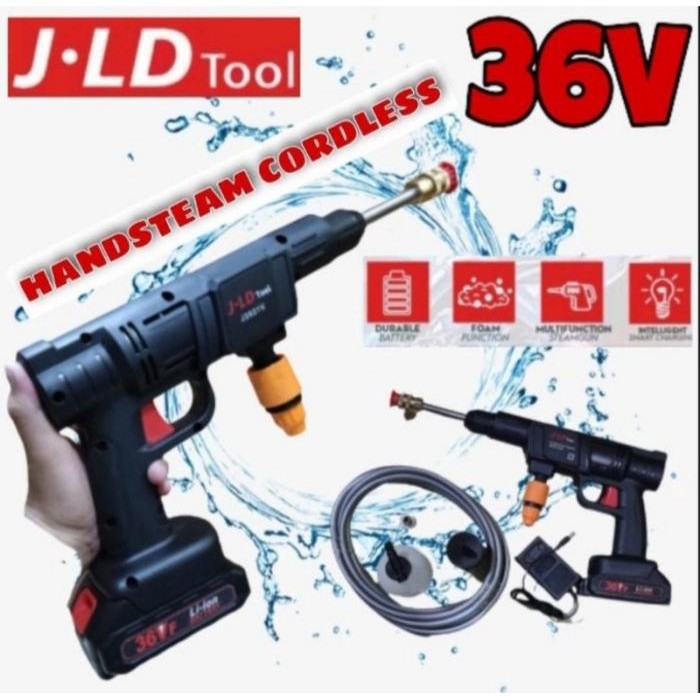 POMPA STEAM CORDLESS JET CLEANER MESIN CUCI AC MOTOR MOBIL BATERAI