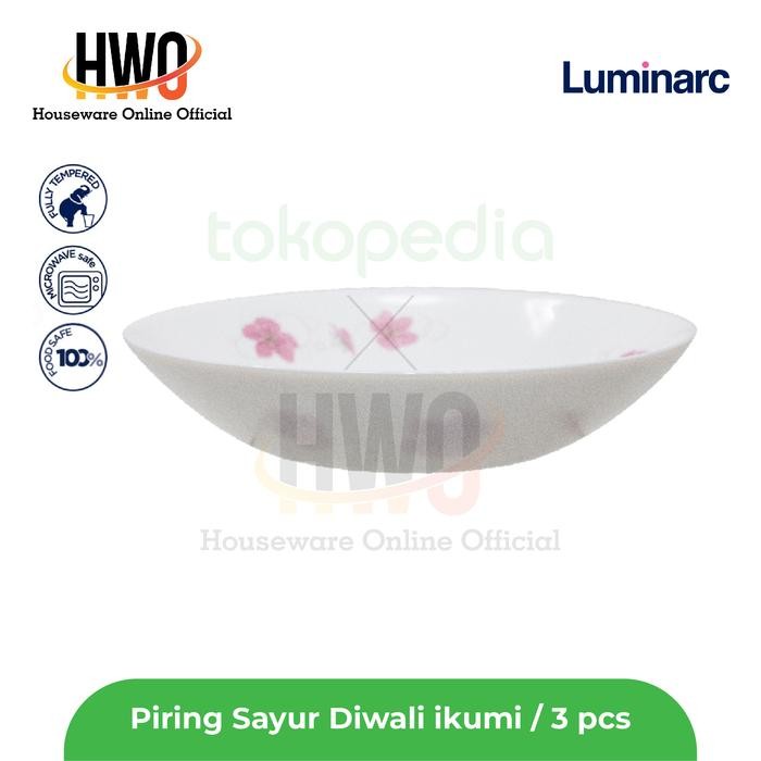 Luminarc Piring Sayur Diwali Ikumi 20 cm 3 Pcs