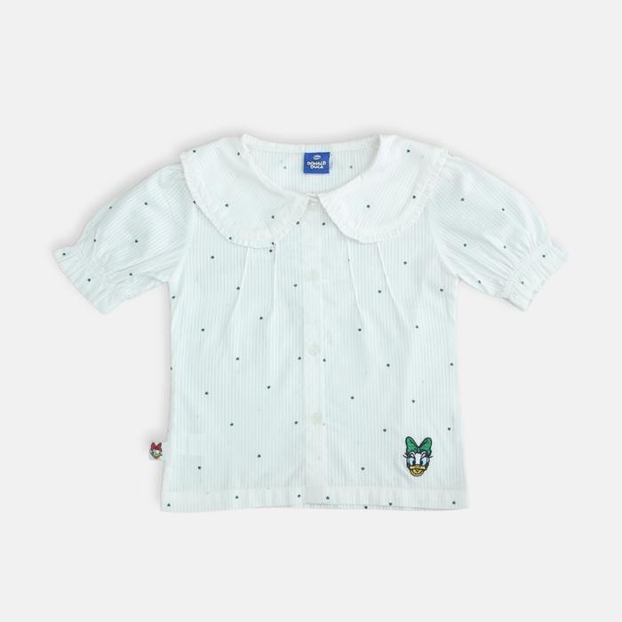 Blouse/ Blus lengan pendek anak perempuan White/ Daisy Bright Girl