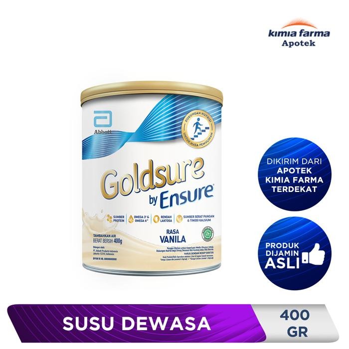 

GOLDSURE BY ENSURE VANILLA 400 GR / SUSU DEWASA / KIMIA FARMA