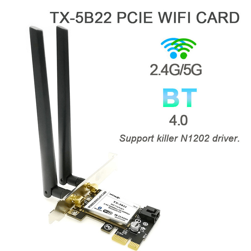 Atheros AR5B22 Dual Band 300Mbps PCI-E PCI Express X1 X16 Wireless WiFi Adapter card with Bluetooth