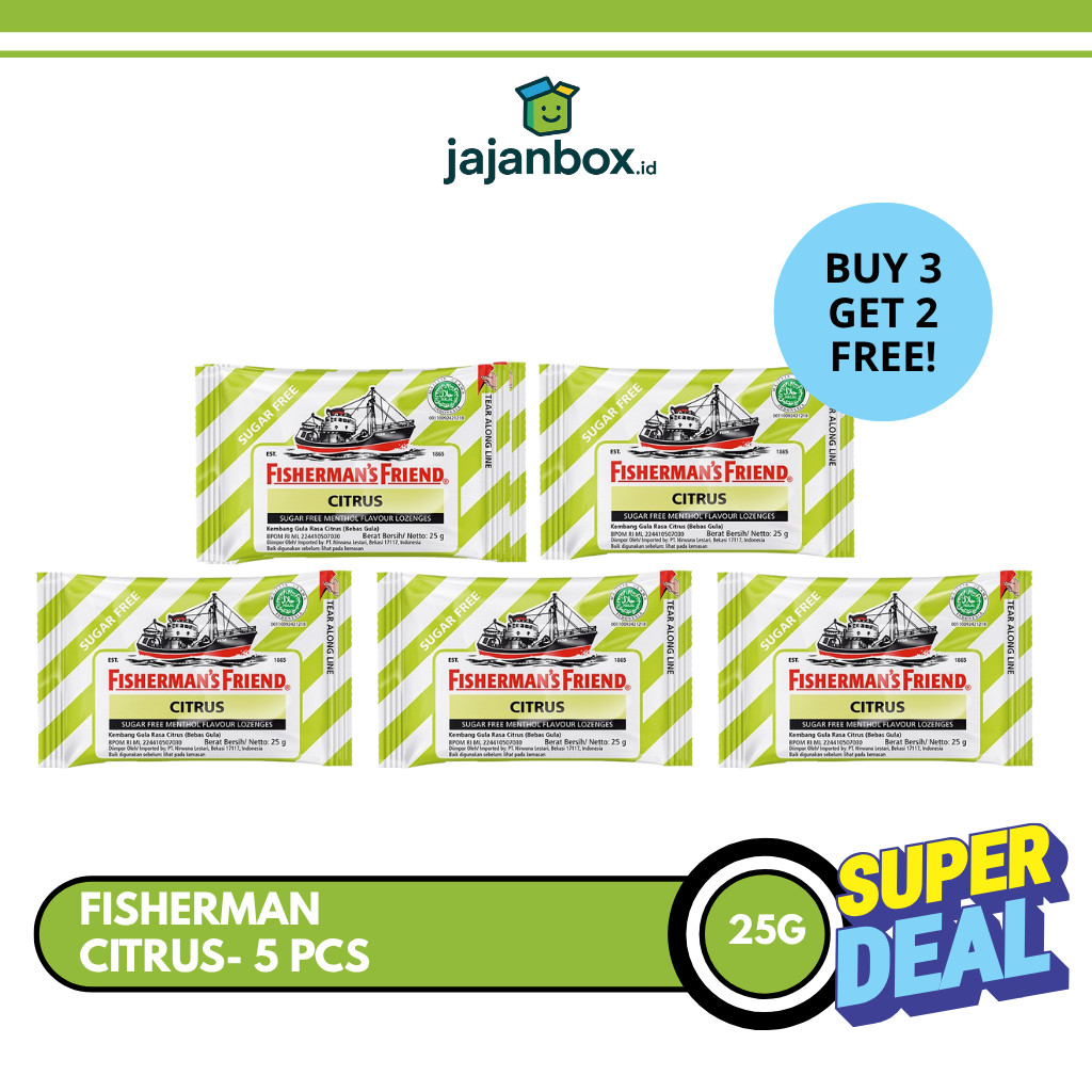 

Fisherman's Friend Citrus Permen Mint 25 gr - 5 Pcs