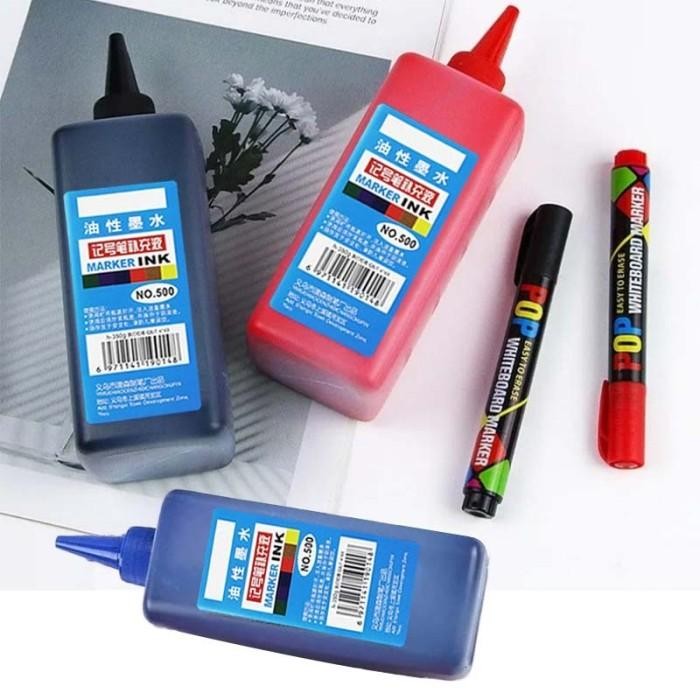 

Ready- 500G Tinta Isi Spidol Tinta Refill Spidol Whiteboard Tinta Spidol Permanen Hitam/Merah/Biru