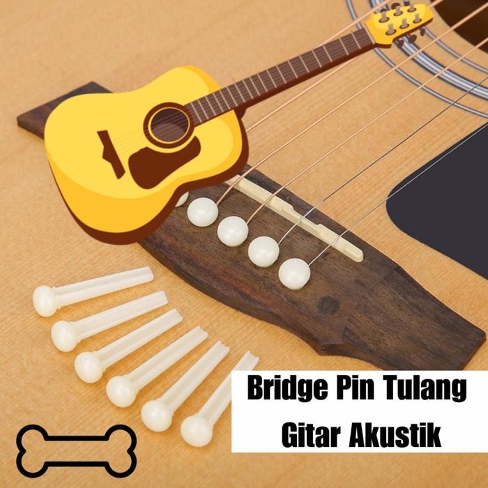 Bridge Pin Premium Gitar Akustik Tulang Kayu Ebony Acoustic Guitar Eboni