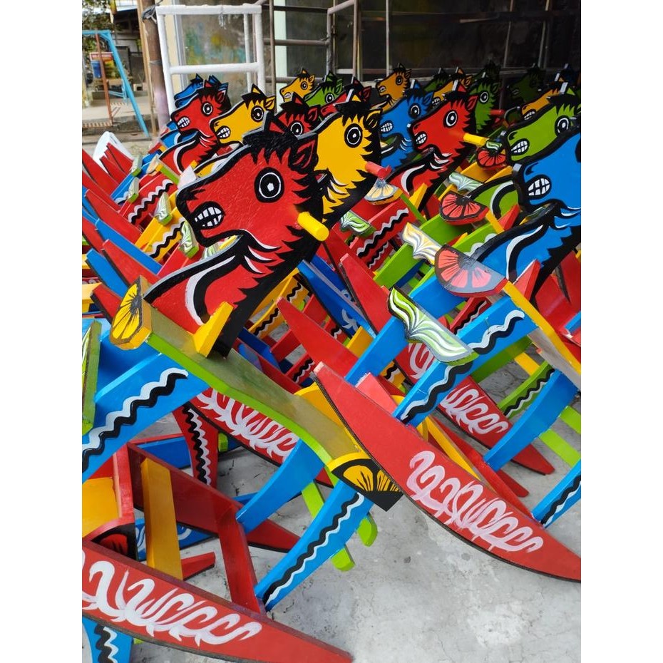 Kuda-Jungkit Mainan Anak Jadul Kuda Jungkat Jungkit Kuda Kayu Tk Paud