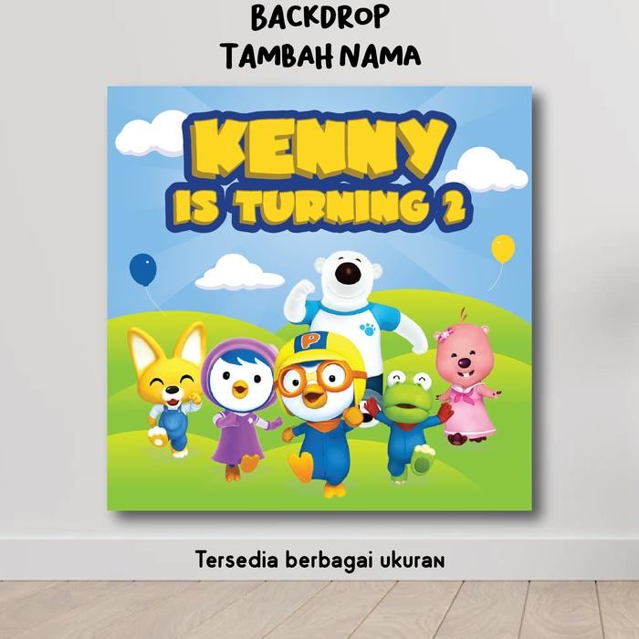 BACKDROP PORORO DEKORASI ULTAH HIASAN ULANG TAHUN BANNER SPANDUK HBD