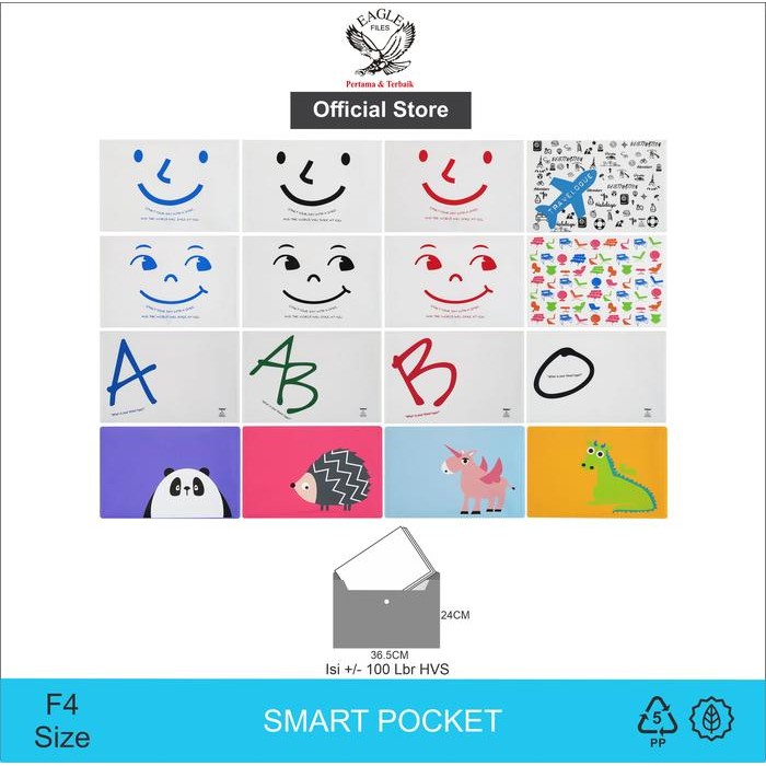 

TOMEX Map Plastik Kancing Motif Opaque Folio (F4) / Smart Pocket / Map Dokumen Isi 6 Pcs