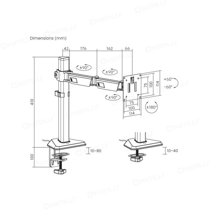 

Heavy-Duty Bracket Single dan Dual Monitor 17" - 40" Oximus ZD304L ZD324L Hitam Ungu Violet RGB