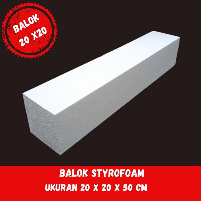 balok styrofoam 20 x 20 cm x 50 cm dan 100 cm / styrofoam balok 20 cm *