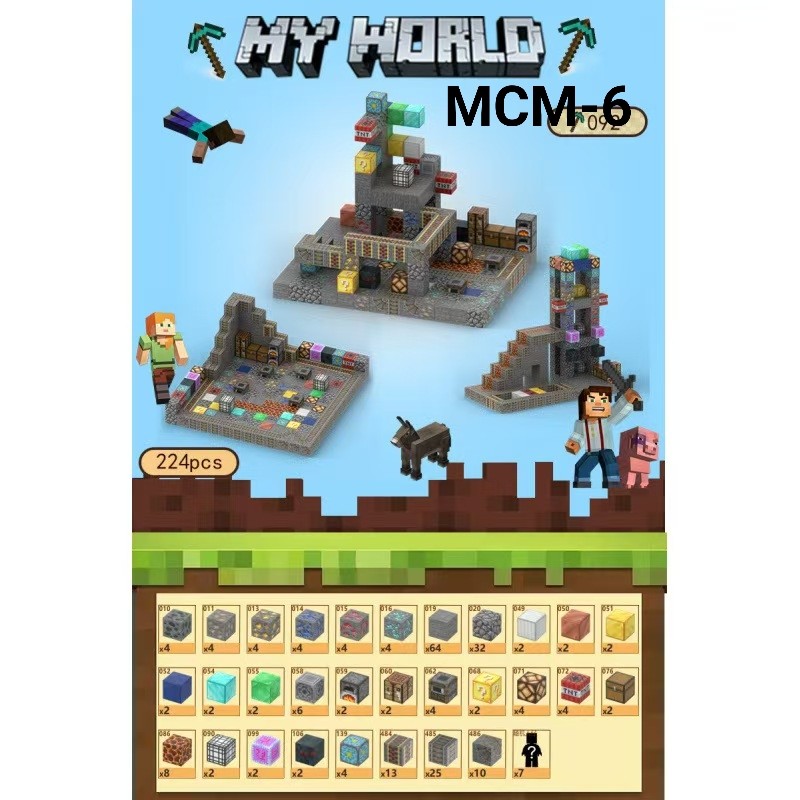 MCM-6 Magnetic building blok 4d mainan diy magnetik puzzle cubes balok blok susun rakit bangunan blo