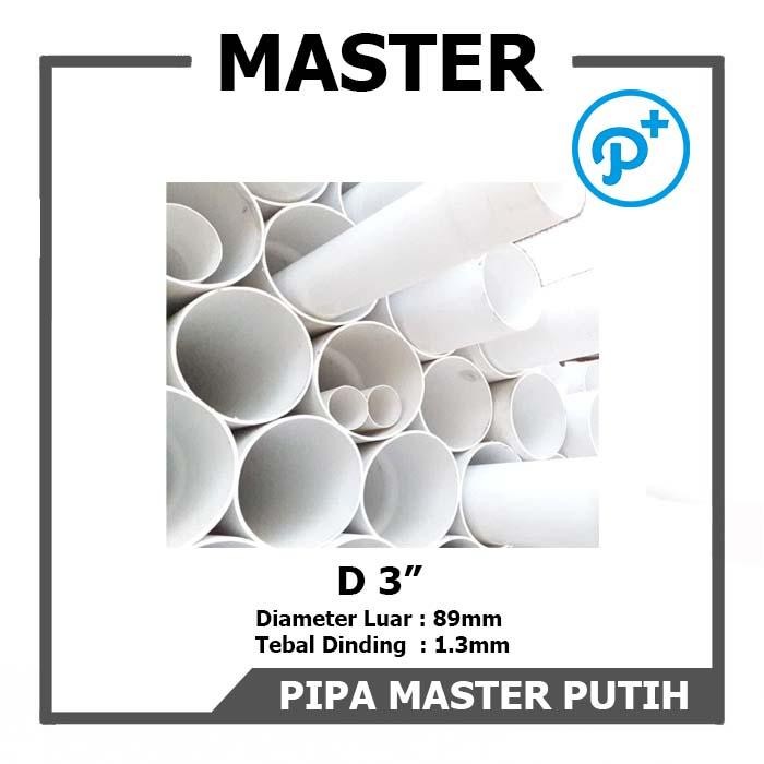 Promo Pipa Pvc Kloff Putih (Ex. Master) D 3" - Paralon 3 Inch Panjang 4M Tbk