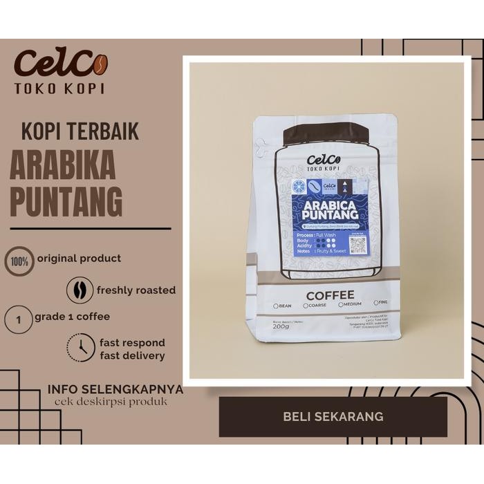 

Kopi Arabika Puntang 200gr by Celco Toko Kopi Kopi Biji & Bubuk