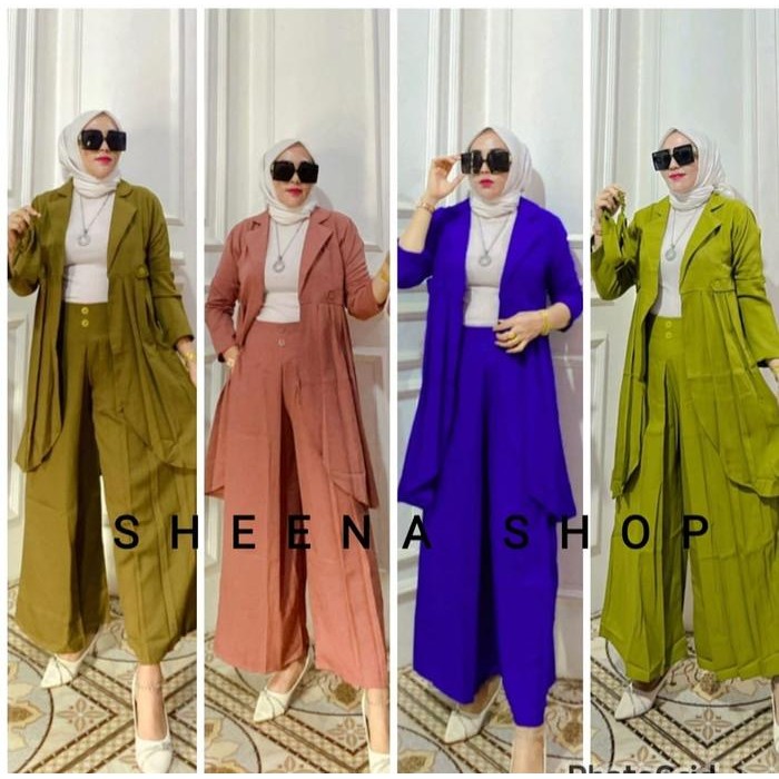 Set Long Blazer Celana Kulot Setelan Panjang