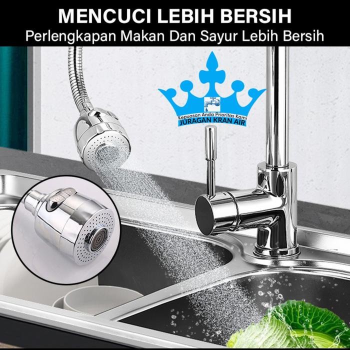 Promo Kepala Kran Cuci Piring Tangan Keran Air Dapur Chrome Terlaris