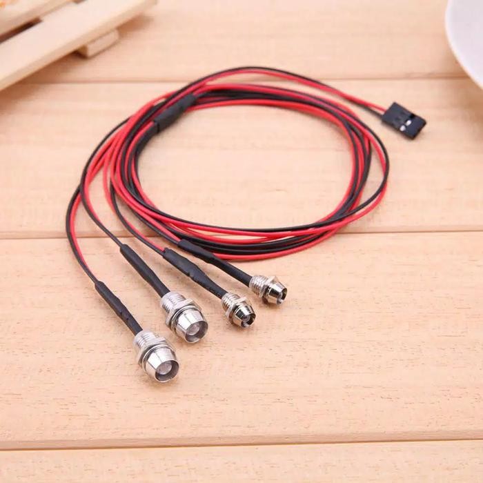 4 pcs Lampu led rc 5mm merah putih hsp tamiya Traxxas wltoys rc drift