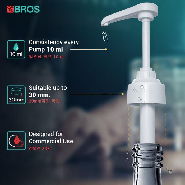 

Conalli - Pompa Syrup White Universal 10 Ml Monin Denali Syrup Pump Cafe Bros