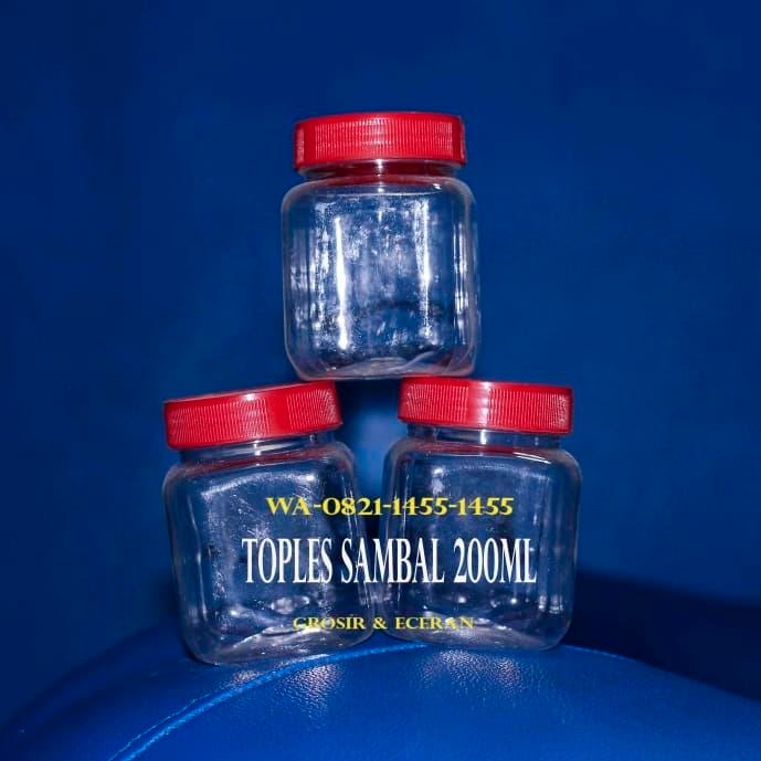 toples sambal. botol sambal. pet 200ml. plastik Kode 89