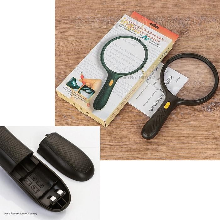 

Kaca Pembesar Led Besar 138Mm Membaca / 1.8X 5X Lampu Lup Lensa Magnifier Handheld Membaca Perhiasan