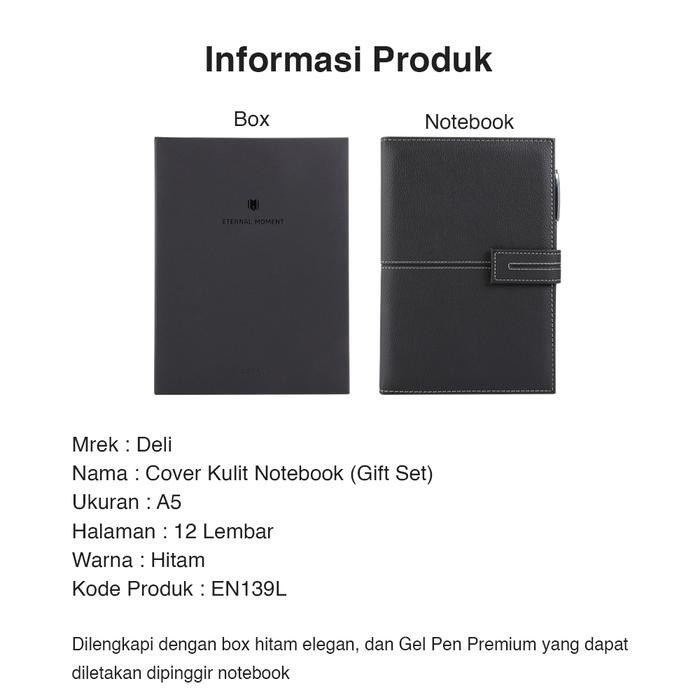 

Terlaris- Deli Leather Cover Notebook Gift Set A5 120 Lembar En139L