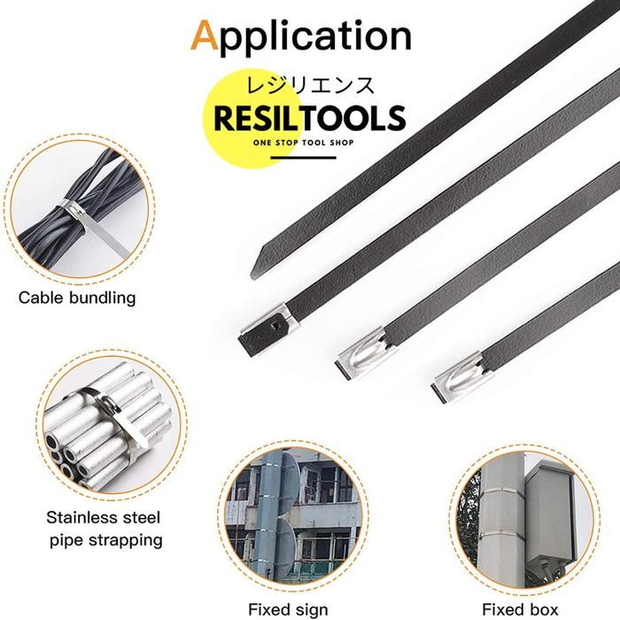

Perpack Cable Ties Stainless Hitam 4.6 X 100 Mm Tali Tie Tis 10 Cm