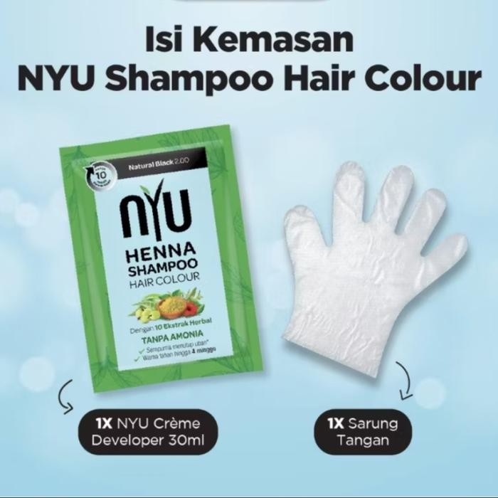 NYU Henna Shampoo Hair Colour - Shampoo Pewarna Rambut