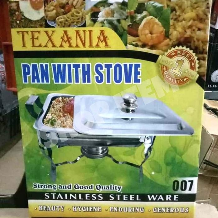 Texania Pan With Stove / Wadah Prasmanan Alat Saji Stainless Steel