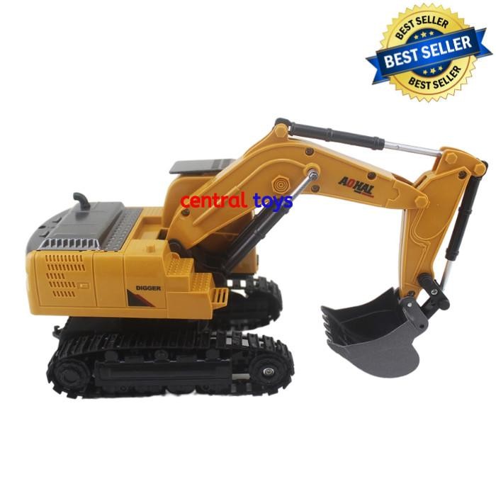 Rc Excavator 6Ch Metal Alloy Aohai 3857 Skala 1:24 Mainan Remote