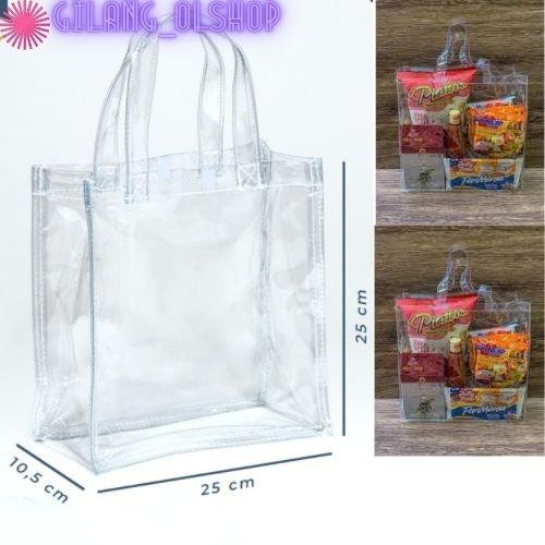 (Expert) Tas mika hampers elegant/tas mika transparan/tas souvenir 20x10x20