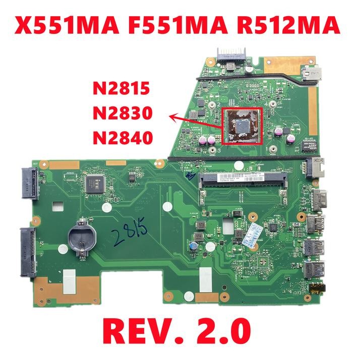 X551MA Mainboard For Asus X551MA F551MA R512MA Laptop Motherboard REV. 2.0 With N2815 N2830 N2840 CP