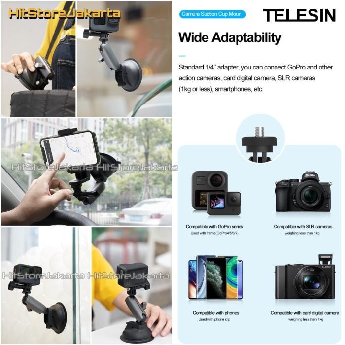 [Expret] Telesin Suction Cup Aluminum Foldable Suction Cup Mount GoPro Insta360