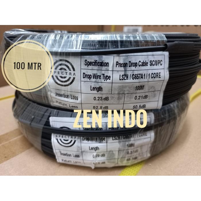 Kabel FO Fiber Optik Kabel Precon 1 Core 3 Seling 50M 75M 100M 120M 150M 200M 300M