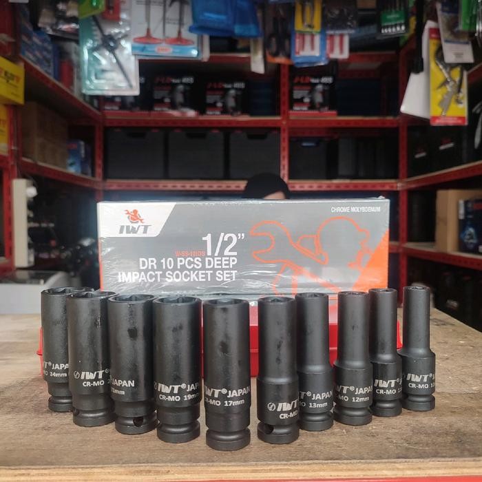 Terlaris Kunci Shock Impact Set CR MO 10 Pcs Size 10-24 MM By IWT With Gudang Jatek